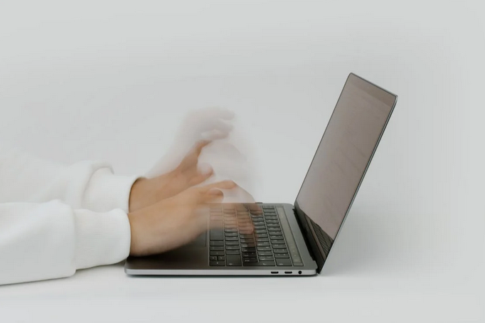 blurred typing